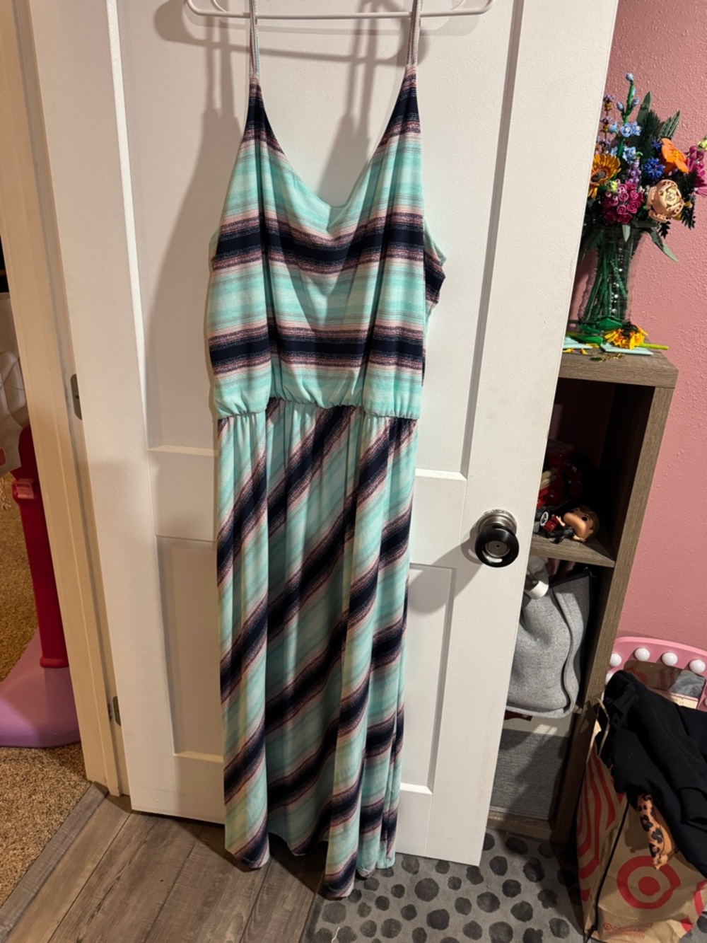 Maurice’s Striped Mint and Navy Maxi Dress